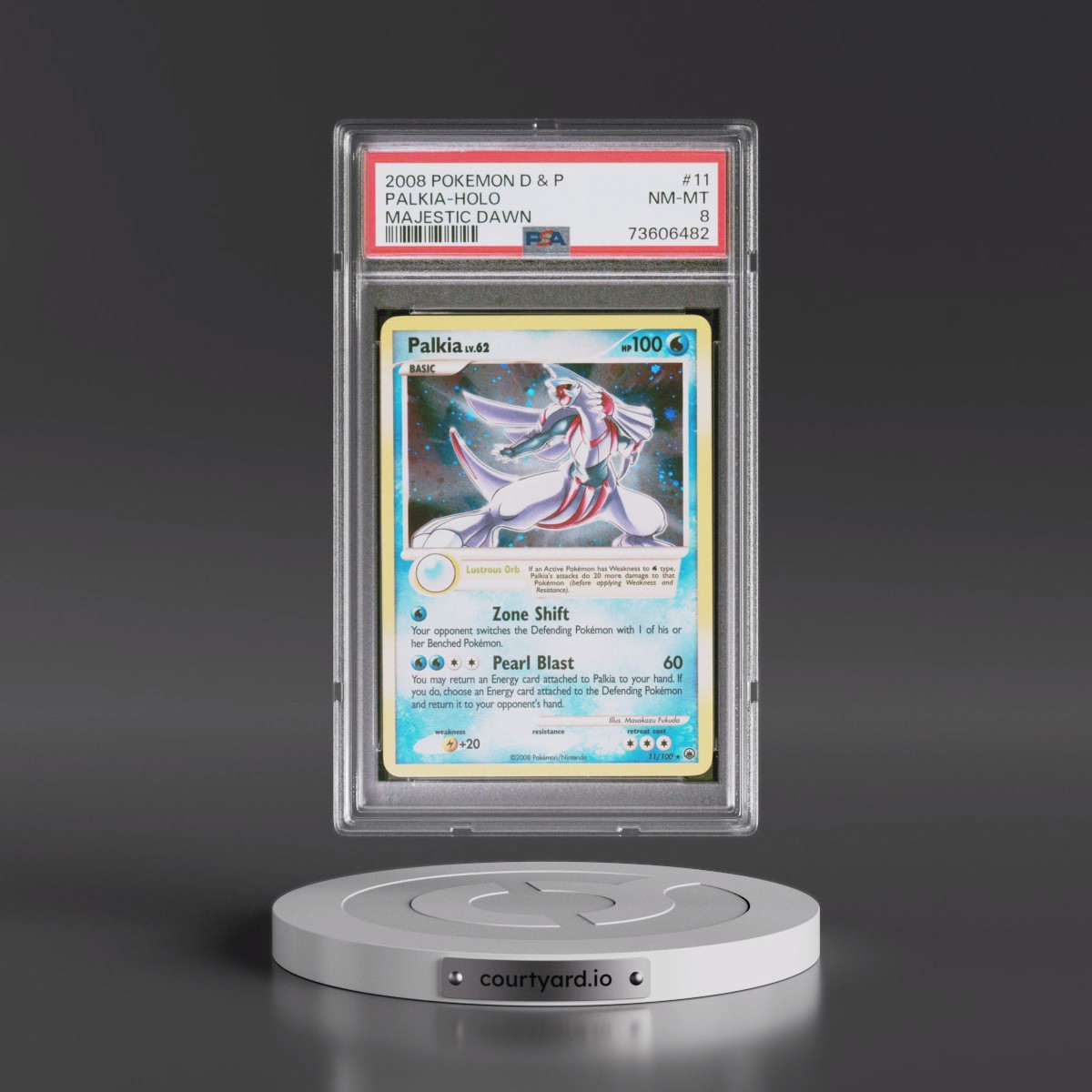 2008 Pokémon Diamond & Pearl Majestic Dawn #11 Palkia - Holo (PSA 8 NM-MT)