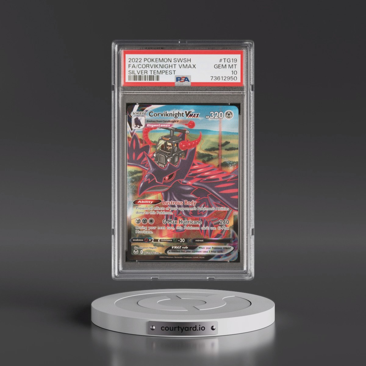 2022 Pokémon Sword & Shield Silver Tempest #TG19 Corviknight Vmax - Full Art (PSA 10 GEM MINT)