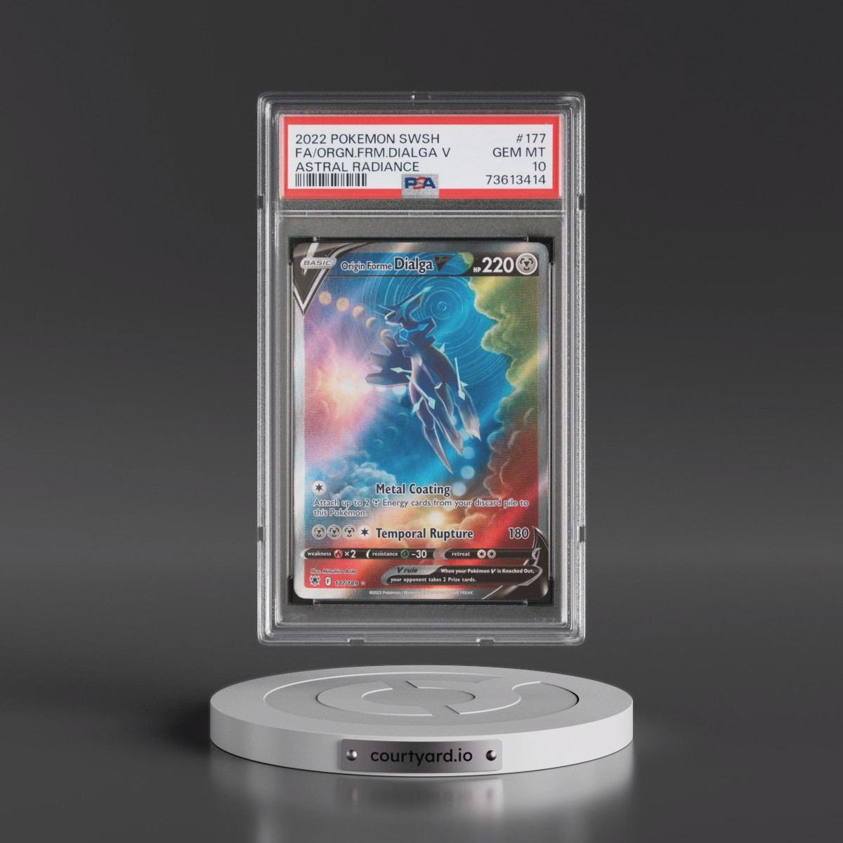 2022 Pokémon Sword & Shield Astral Radiance #177 Origin Forme Dialga V - Holo Full Art (PSA 10 GEM MINT)