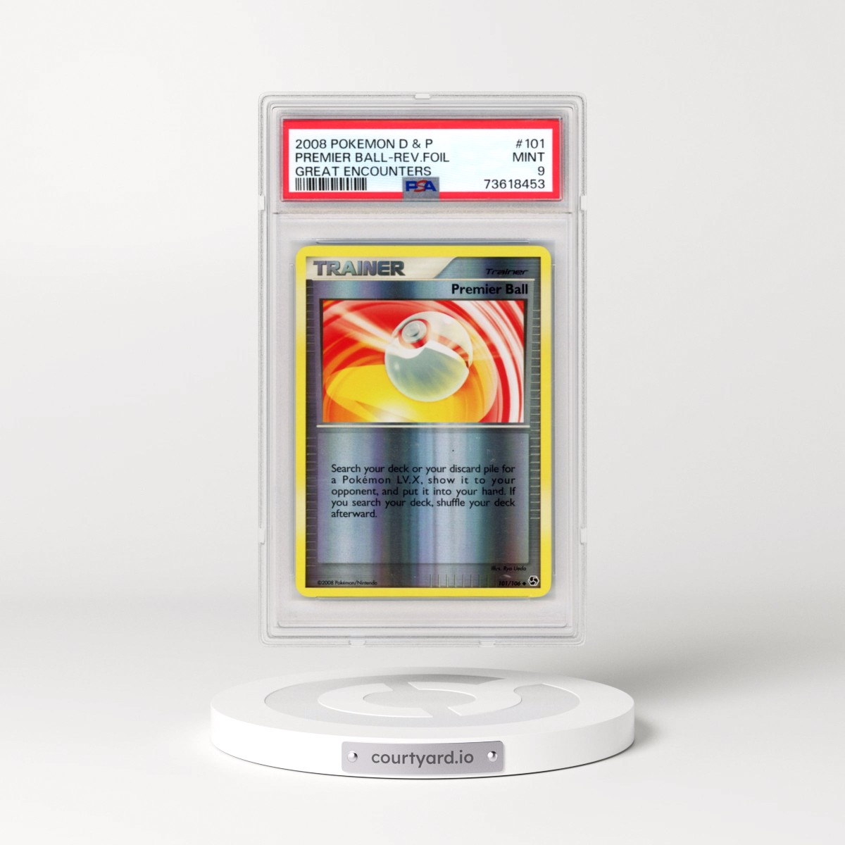 2008 Pokémon Diamond & Pearl Great Encounters #101 Premier Ball - Reverse Foil (PSA 9 MINT)