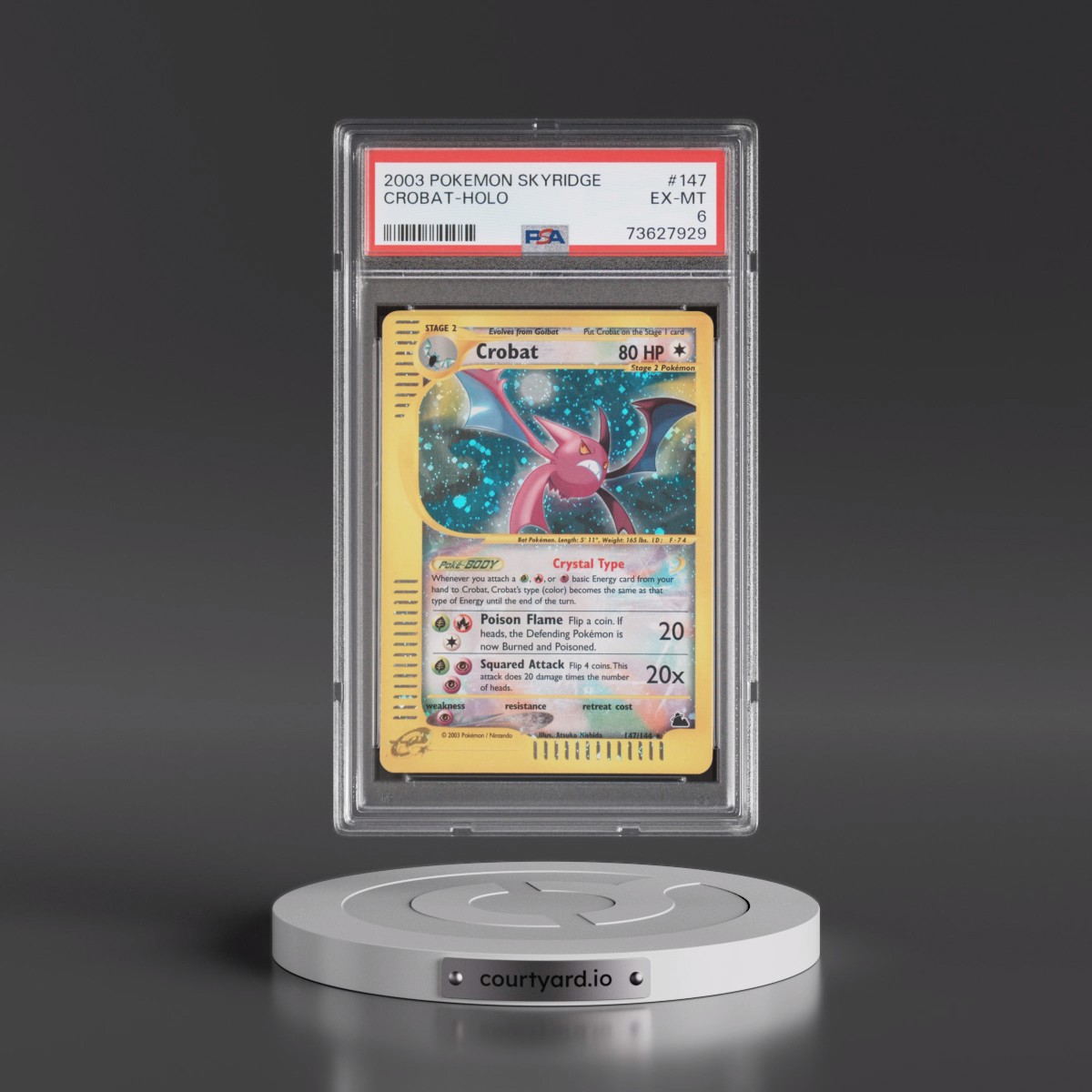 2003 Pokémon Skyridge #147 Crobat - Holo (PSA 6 EX-MT)