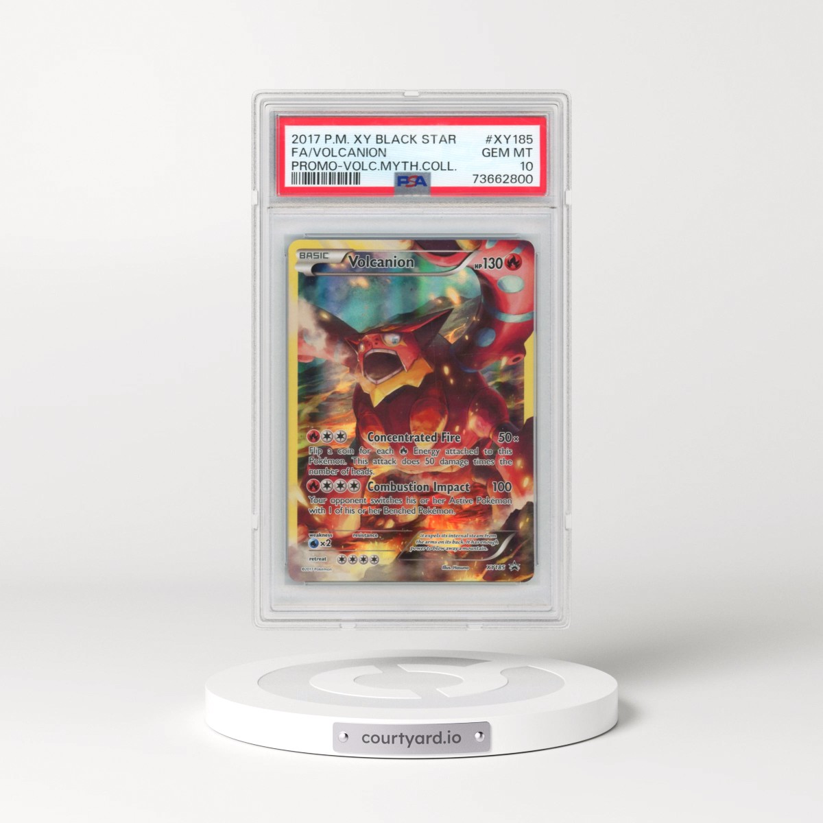 2017 Pokémon XY Black Star Promo #XY185 Volcanion - Full Art Volcanion Mythical Collection (PSA 10 GEM MINT)