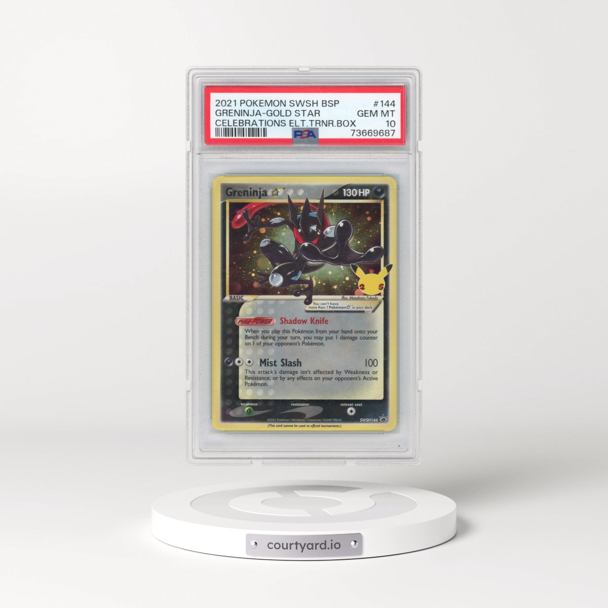 2021 Pokémon Swsh Black Star Promo #144 Greninja-Gold Star - Celebrations Elite Trainer Box (PSA 10 GEM MINT)