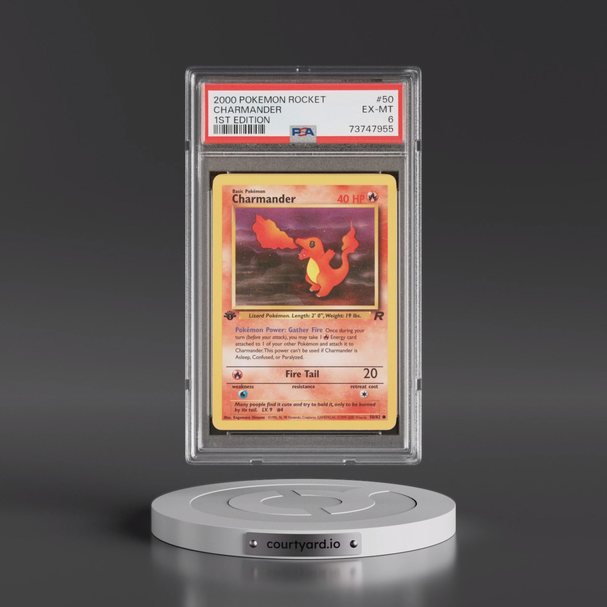 2000 Pokémon Rocket #50 Charmander - 1st Edition (PSA 6 EX-MT)