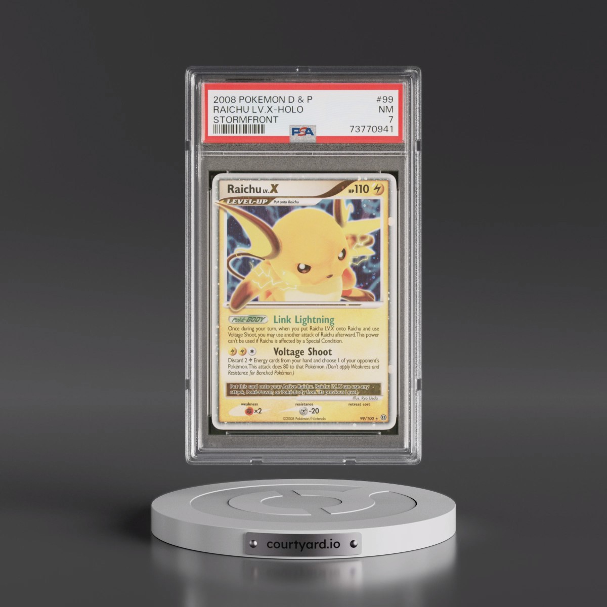2008 Pokémon Diamond & Pearl Stormfront #99 Raichu LV.X - Holo (PSA 7 NM)