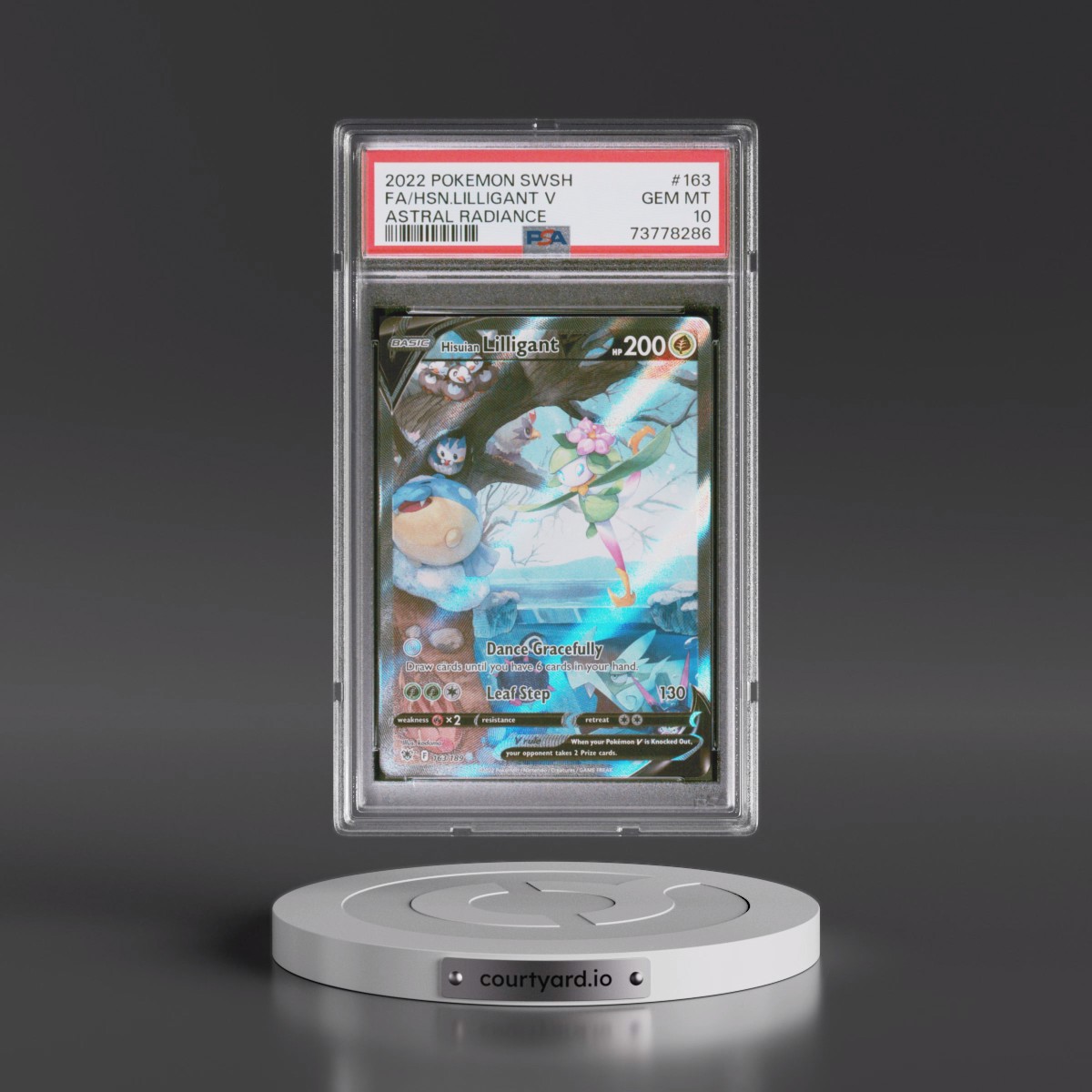2022 Pokémon Sword & Shield Astral Radiance #163 Hisuian Lilligant V - Holo Full Art (PSA 10 GEM MINT)