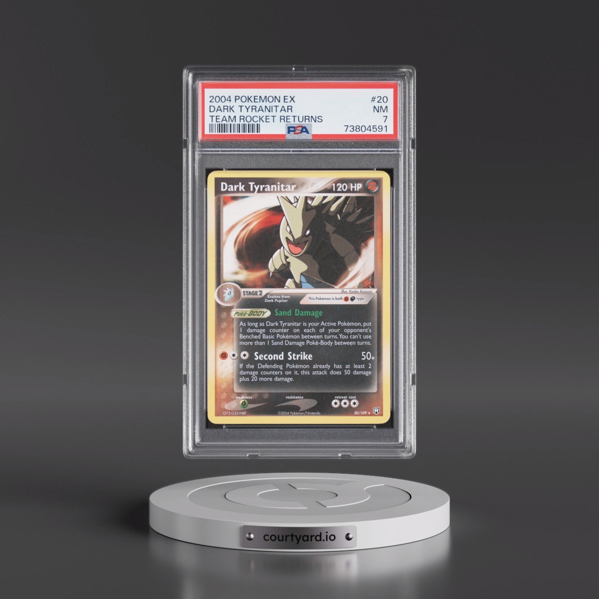 2004 Pokémon EX Team Rocket Returns #20 Dark Tyranitar (PSA 7 NM)