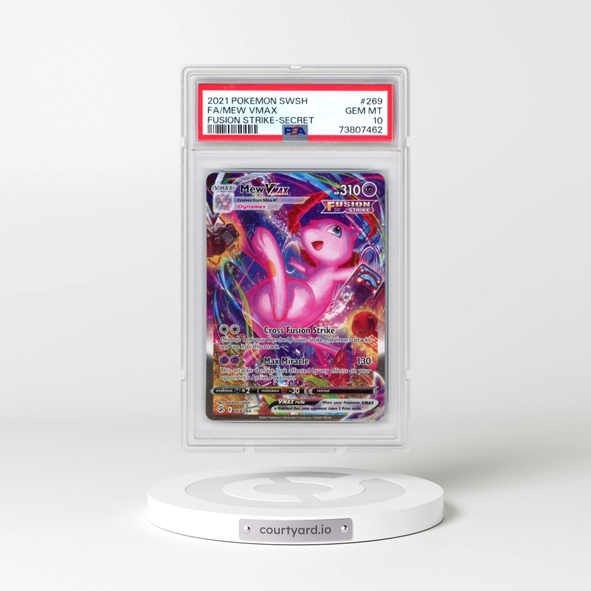 2021 Pokémon Sword & Shield Fusion Strike #269 Mew Vmax - Full Art Secret (PSA 10 GEM MINT)