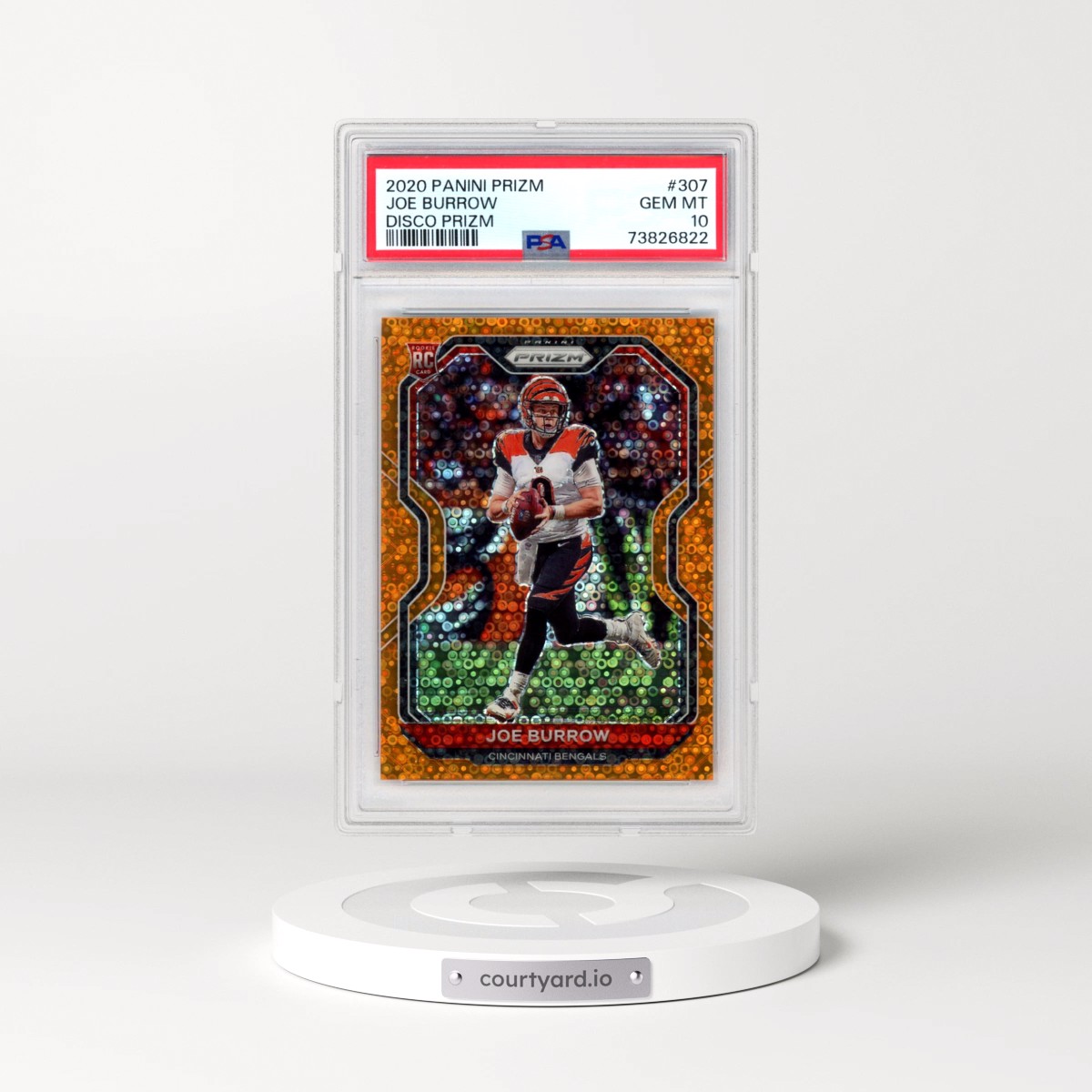 2020 Panini Prizm #307 Joe Burrow - Disco Prizm (PSA 10 GEM MINT)