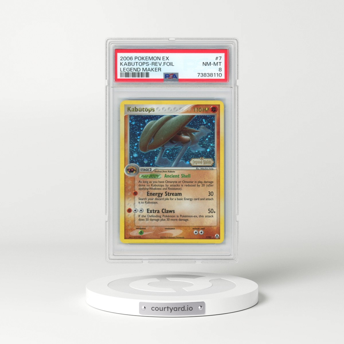 2006 Pokémon EX Legend Maker #7 Kabutops - Reverse Foil (PSA 8 NM-MT)