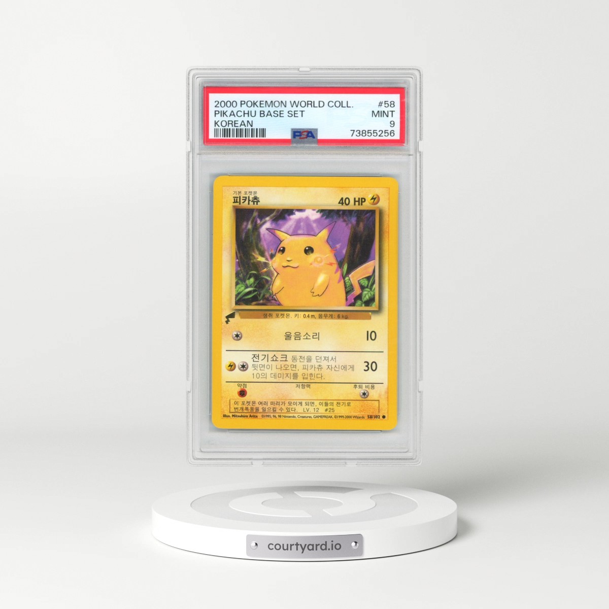 2000 Pokémon Pikachu World #58 Pikachu Base Set (PSA 9 MINT)