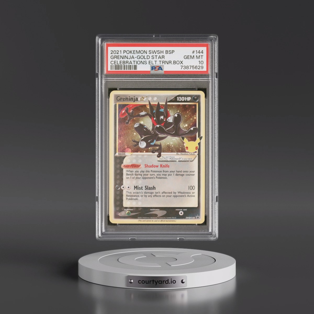 2021 Pokémon Swsh Black Star Promo #144 Greninja-Gold Star - Celebrations Elite Trainer Box (PSA 10 GEM MINT)