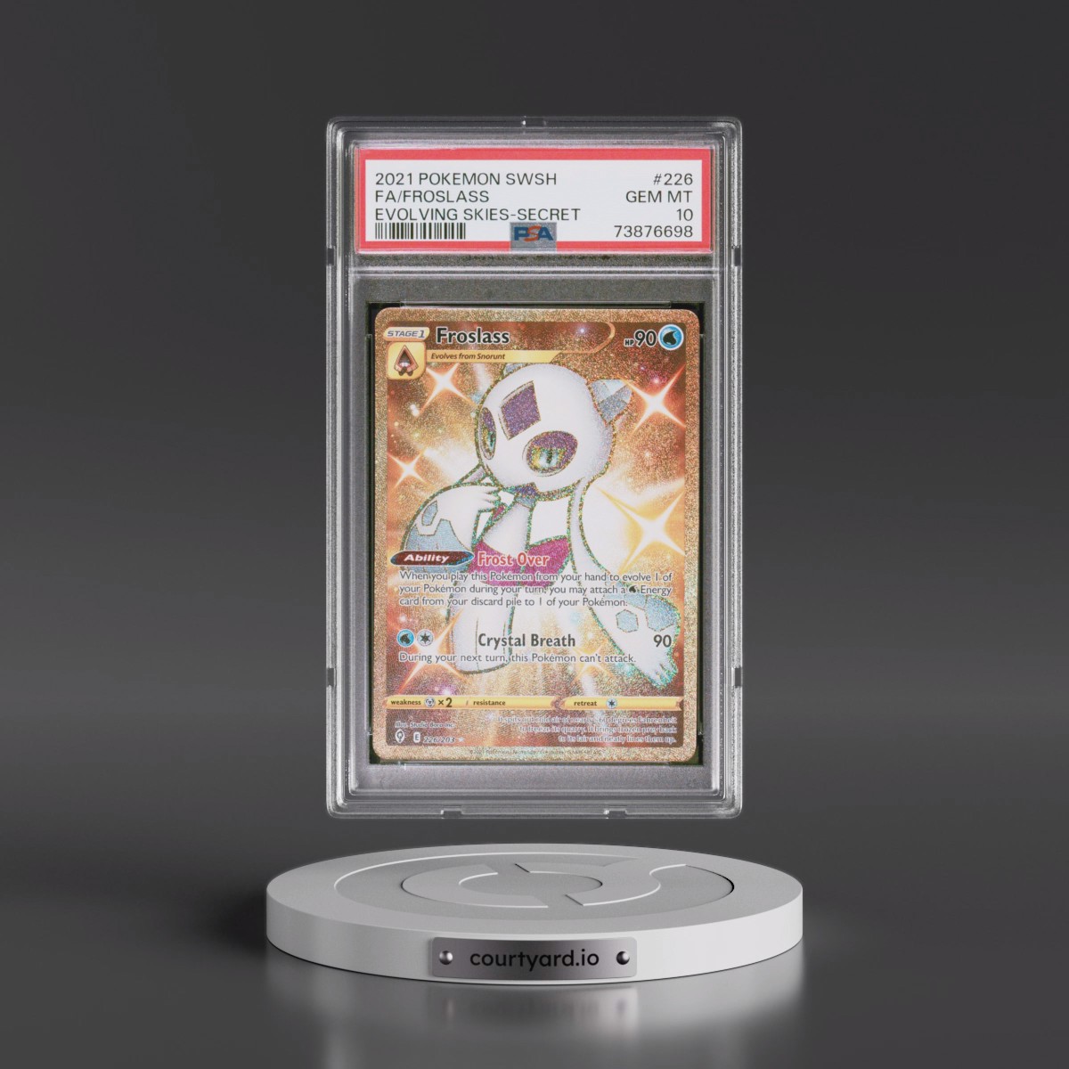 2021 Pokémon Sword & Shield Evolving Skies #226 Froslass - Full Art Secret (PSA 10 GEM MINT)