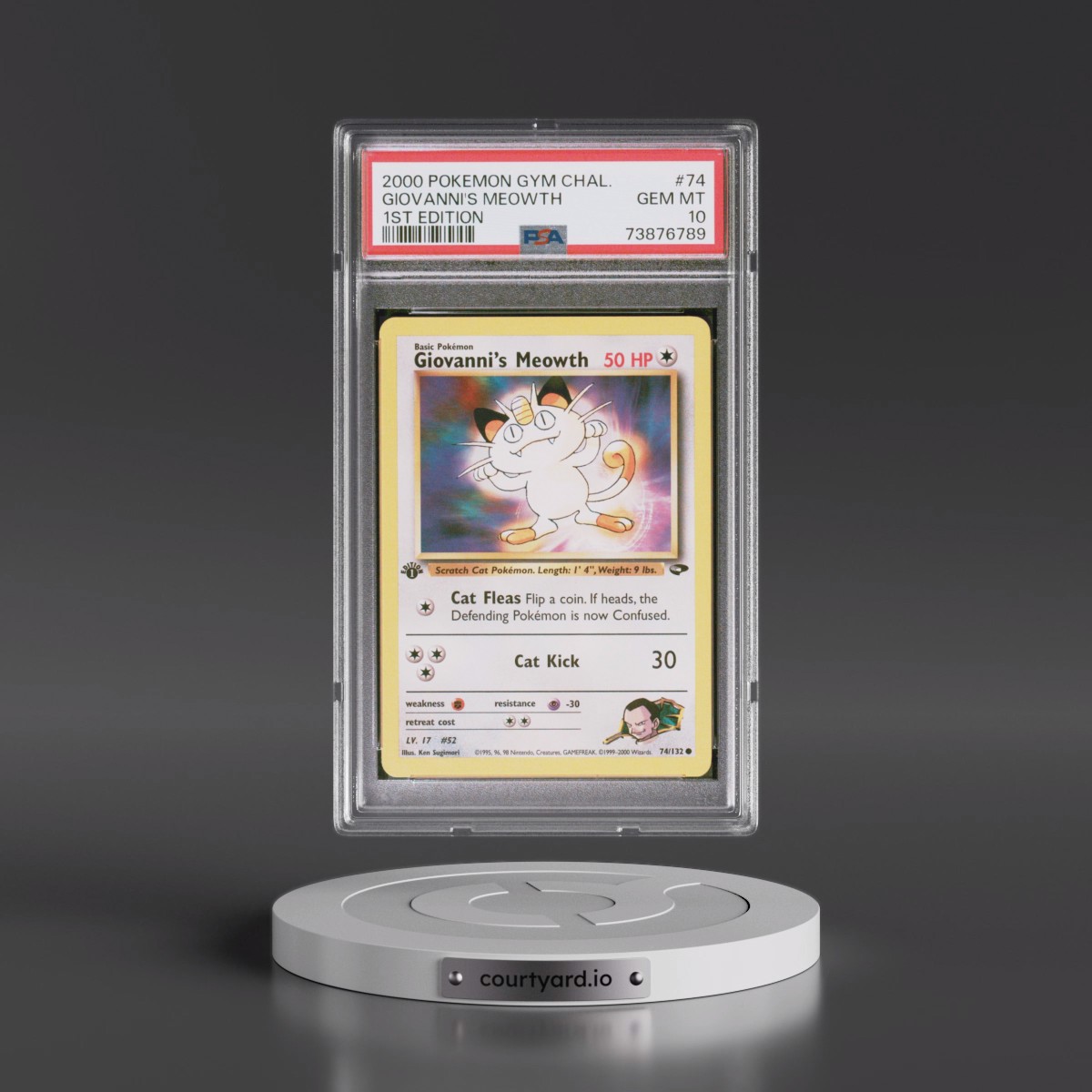2000 Pokémon Gym Challenge #74 Giovanni's Meowth - 1st Edition (PSA 10 GEM MINT)