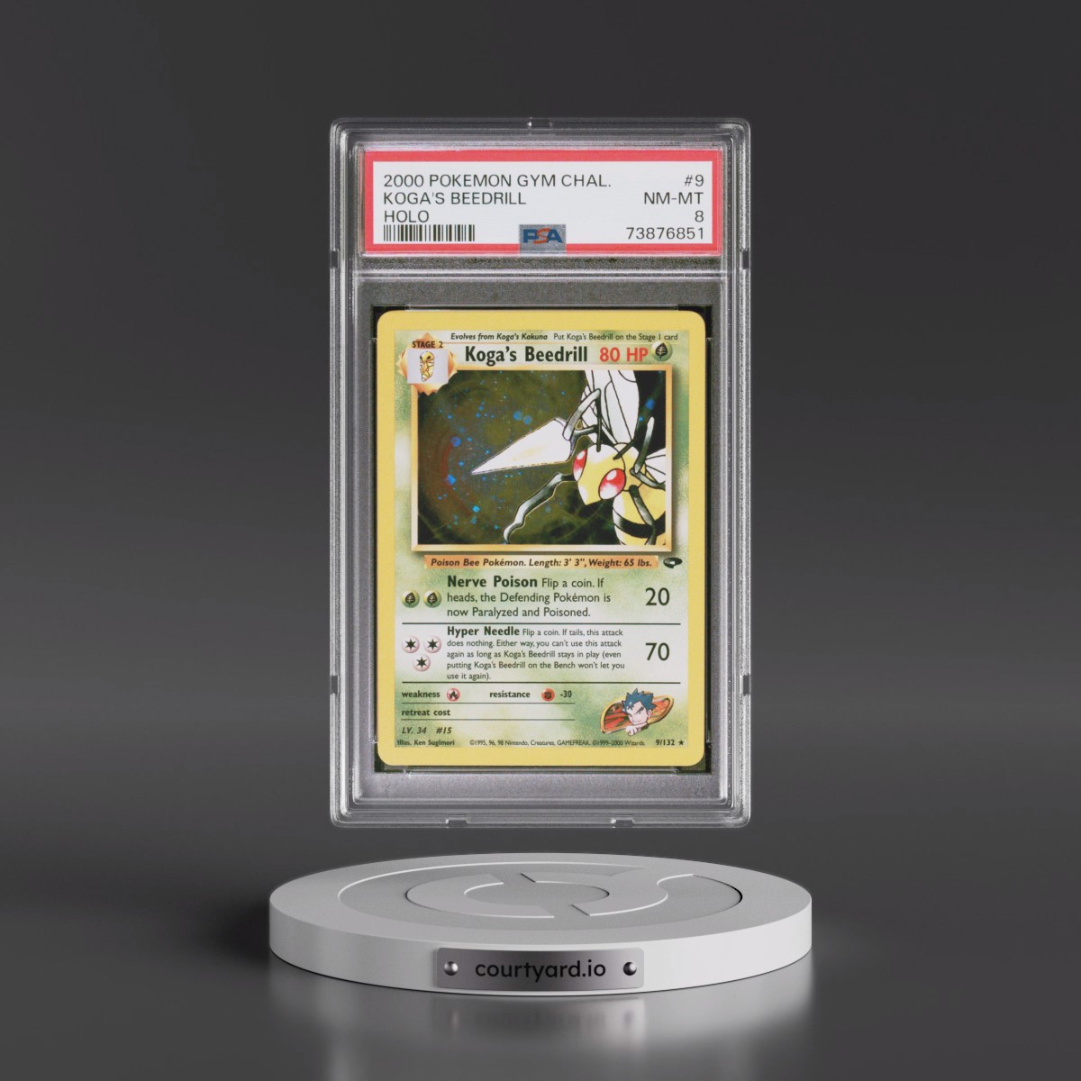 2000 Pokémon Gym Challenge #9 Koga's Beedrill - Holo (PSA 8 NM-MT)