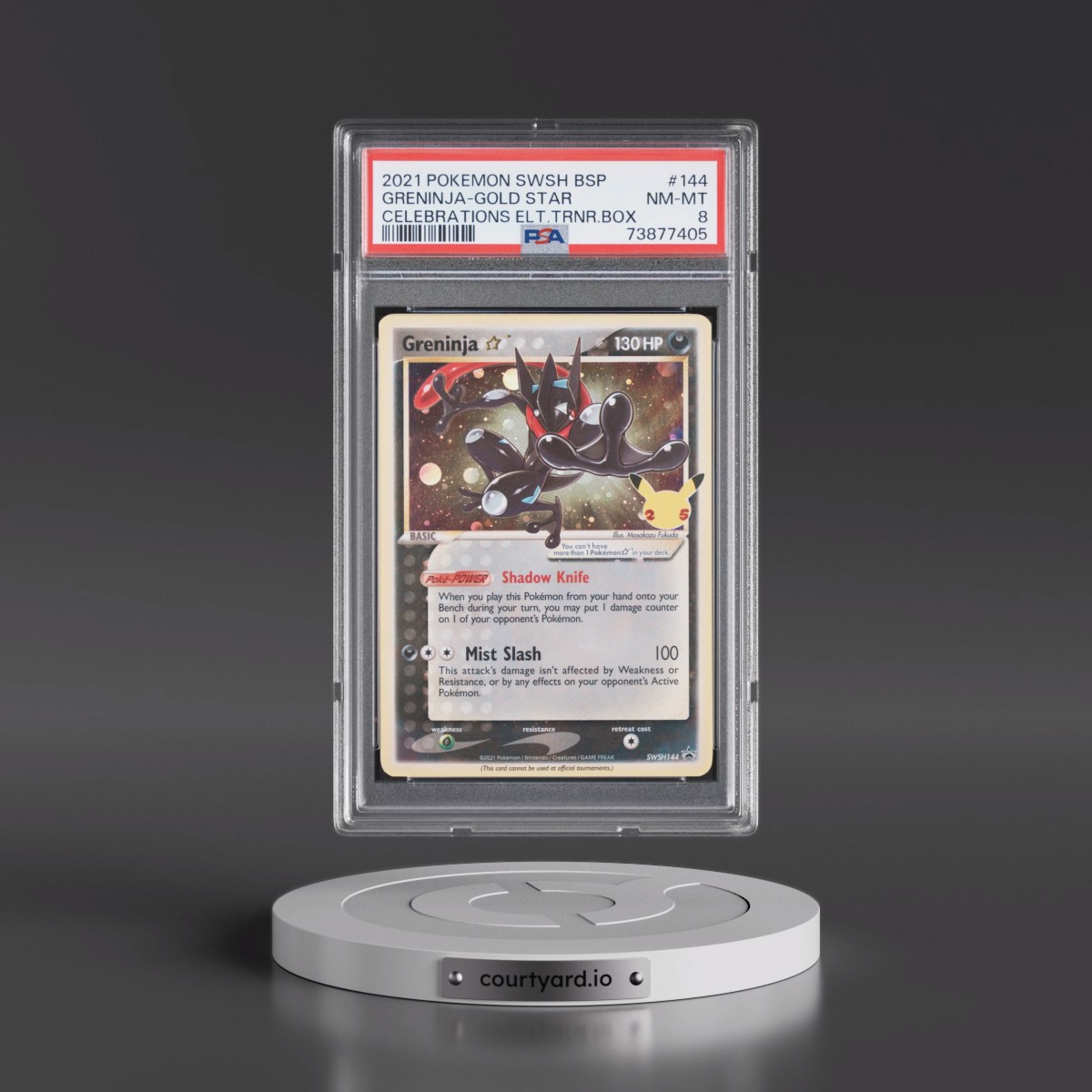 2021 Pokémon Swsh Black Star Promo #144 Greninja-Gold Star - Celebrations Elite Trainer Box (PSA 8 NM-MT)