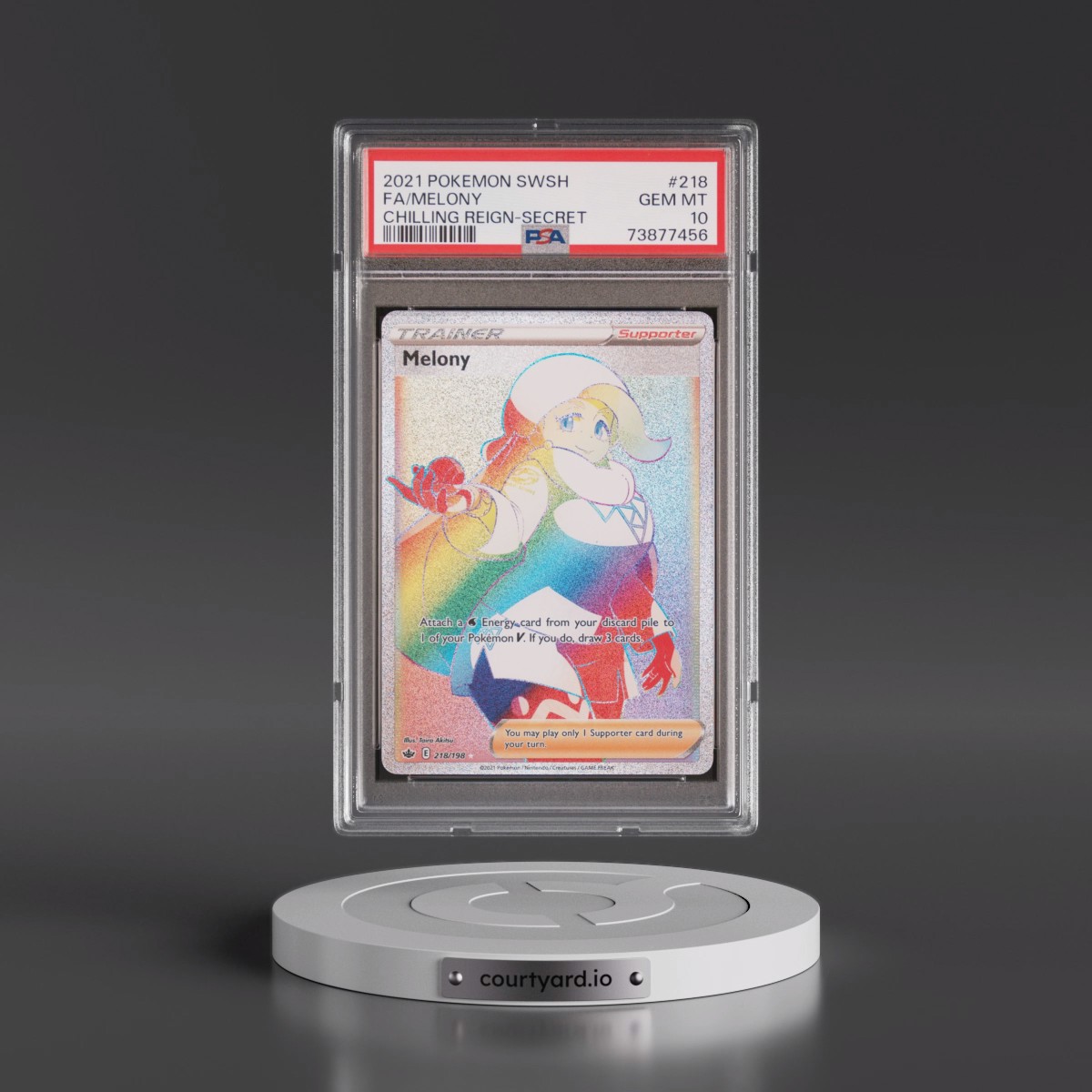 2021 Pokémon Sword & Shield Chilling Reign #218 Melony - Full Art Secret (PSA 10 GEM MINT)