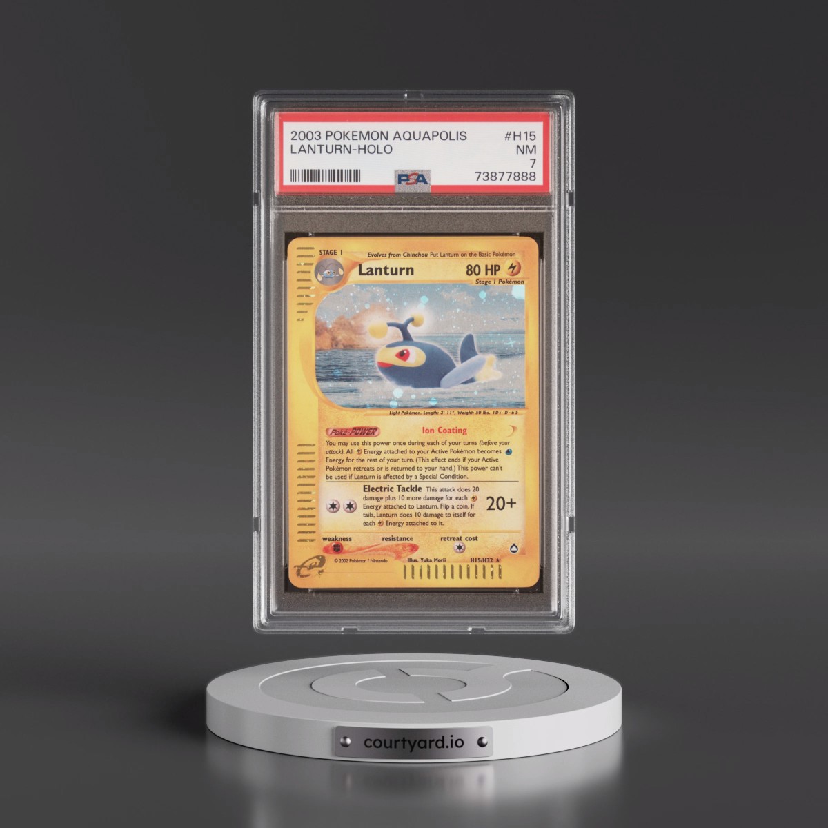 2003 Pokémon Aquapolis #H15 Lanturn - Holo (PSA 7 NM)