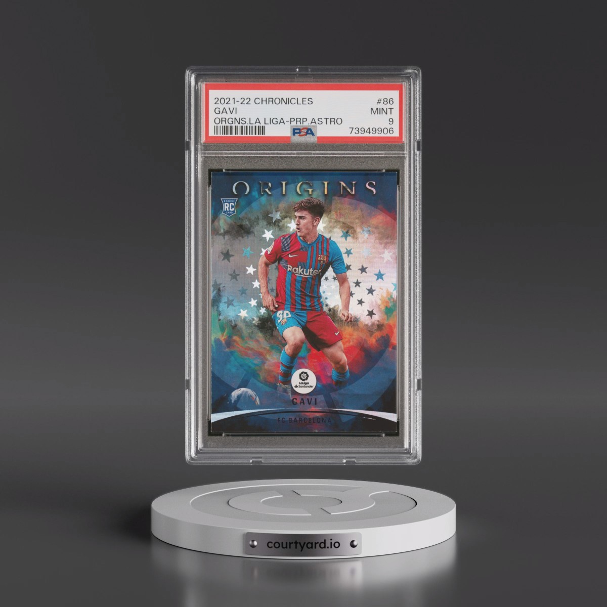 2021 Panini Chronicles Gavi - Origins La Liga-Purple Astro #86 PSA 9