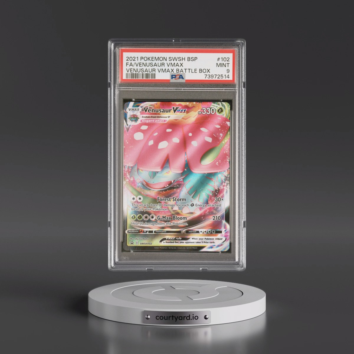 2021 Pokémon Swsh Black Star Promo #102 Venusaur Vmax - Full Art Venusaur Vmax Battle Box (PSA 9 MINT)