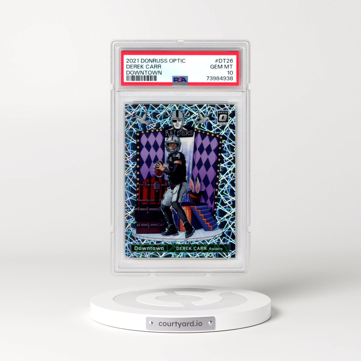 2021 Panini Donruss Optic Downtown #DT26 Derek Carr (PSA 10 GEM MINT)