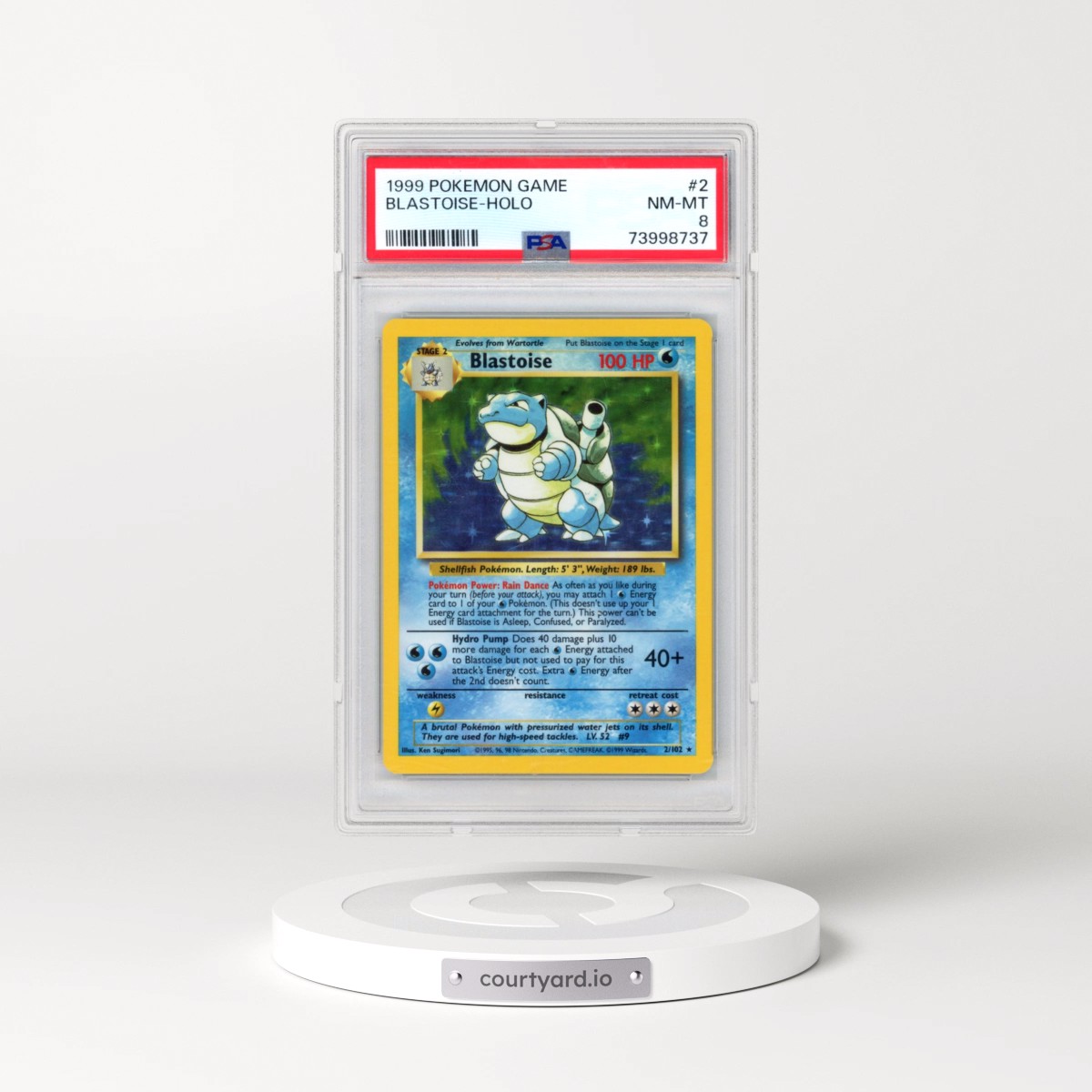 1999 Pokémon Game #2 Blastoise - Holo (PSA 8 NM-MT)