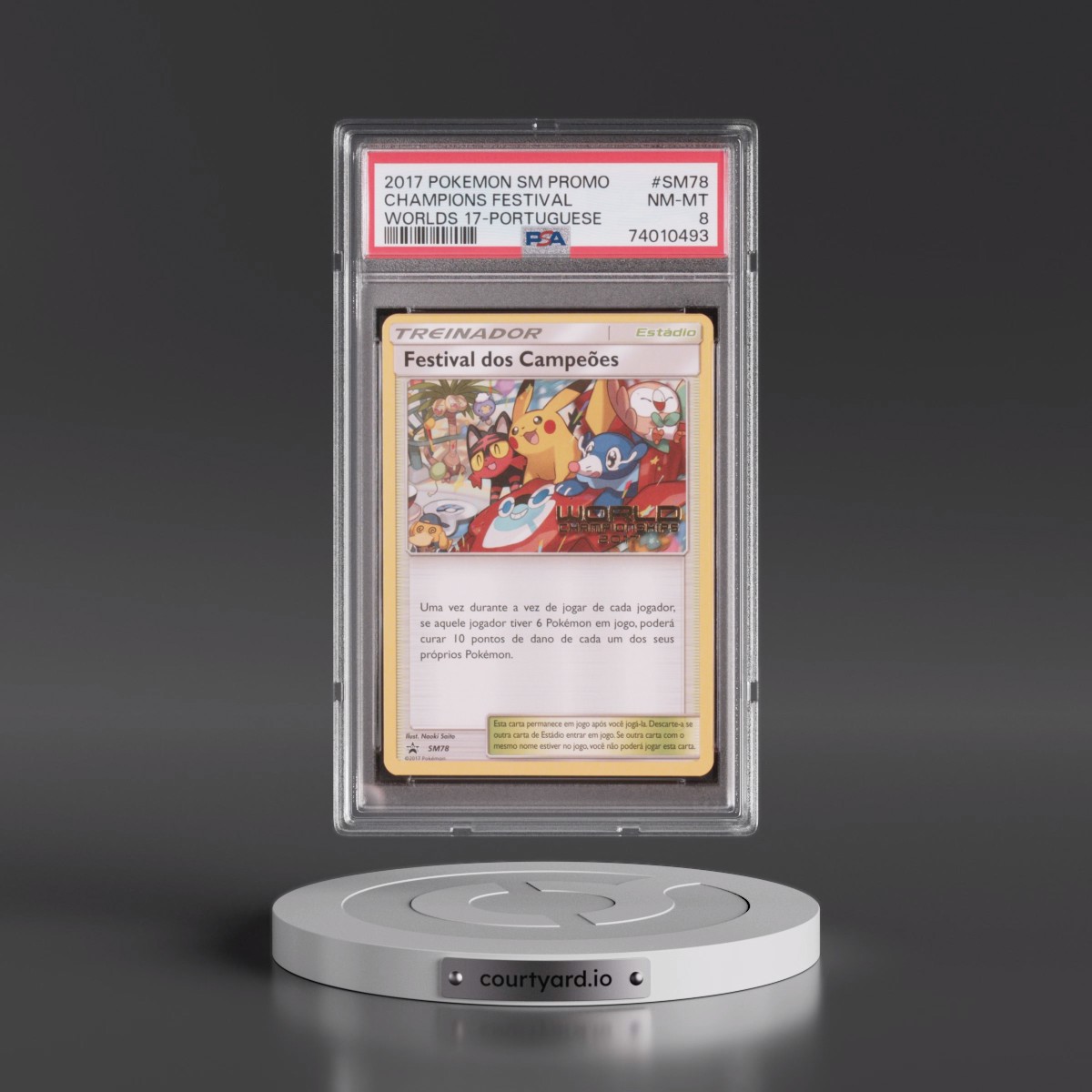 2017 Pokémon SM Black Star Promo #SM78 Champions Festival - Worlds 17 (PSA 8 NM-MT)