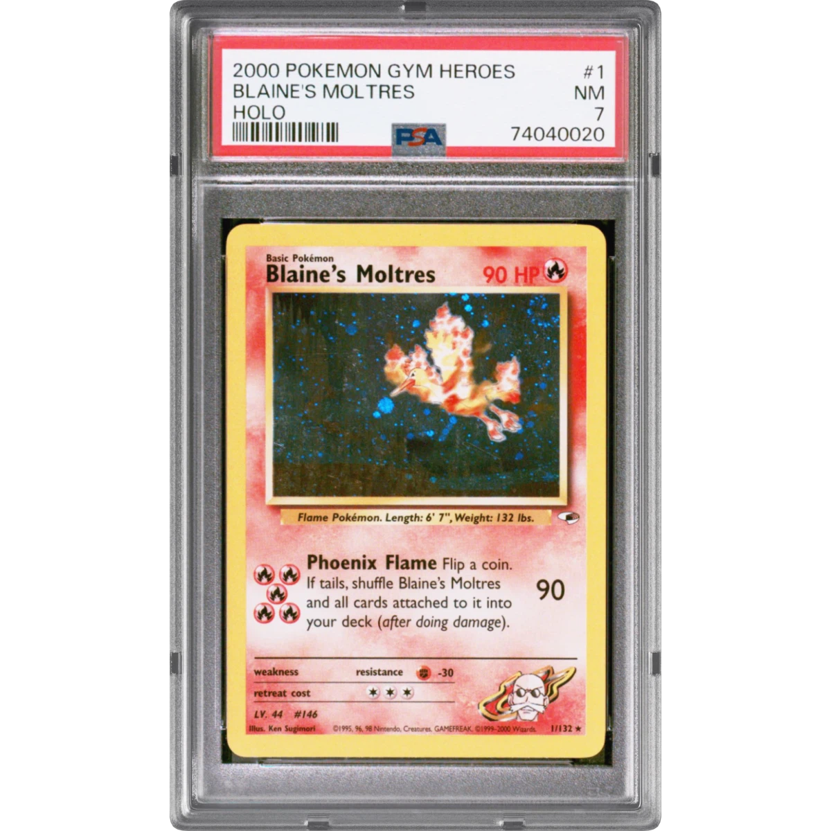 2000 Pokémon Gym Heroes #1 Blaine's Moltres - Holo (PSA 7 NM)