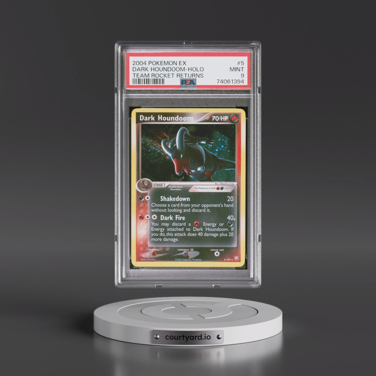 2004 Pokémon EX Team Rocket Returns #5 Dark Houndoom - Holo (PSA 9 MINT)