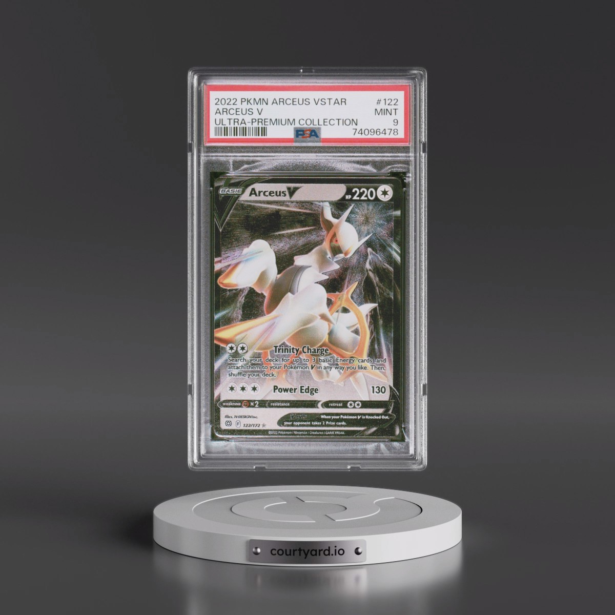 2022 Pokémon Arceus Vstar Ultra-Premium Collection #122 Arceus V - Holo (PSA 9 MINT)