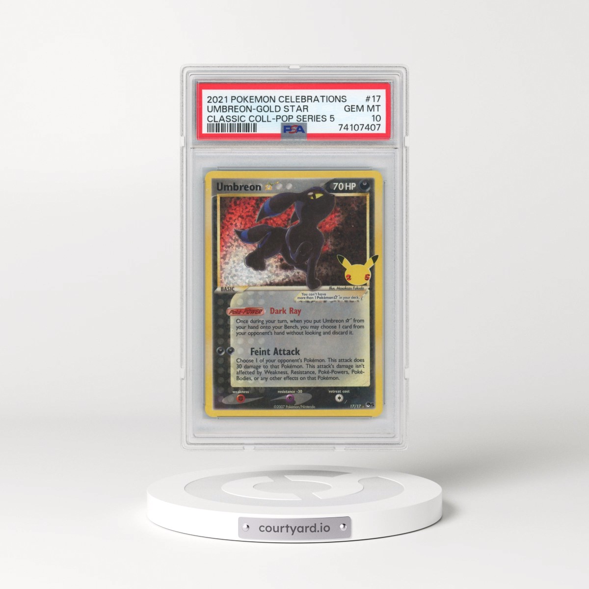 2021 Pokémon Celebrations Classic Collection #17 Umbreon-Gold Star (PSA 10 GEM MINT)