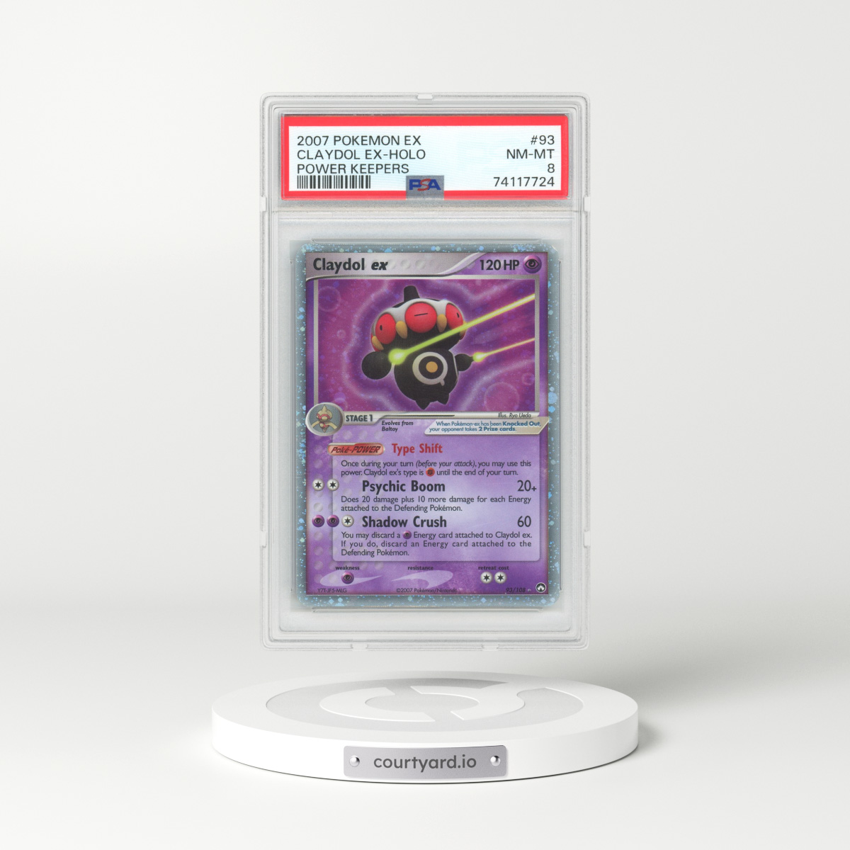 2007 EX Power Keepers #93 Claydol ex - Holo (PSA 8 NM-MT)