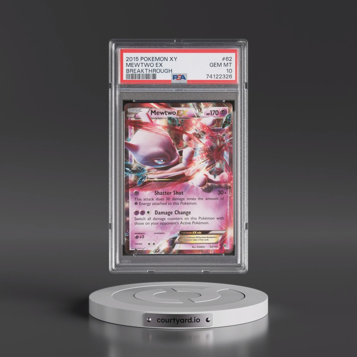 2015 Pokémon XY Breakthrough #62 Mewtwo EX - Holo (PSA 10 GEM MINT)