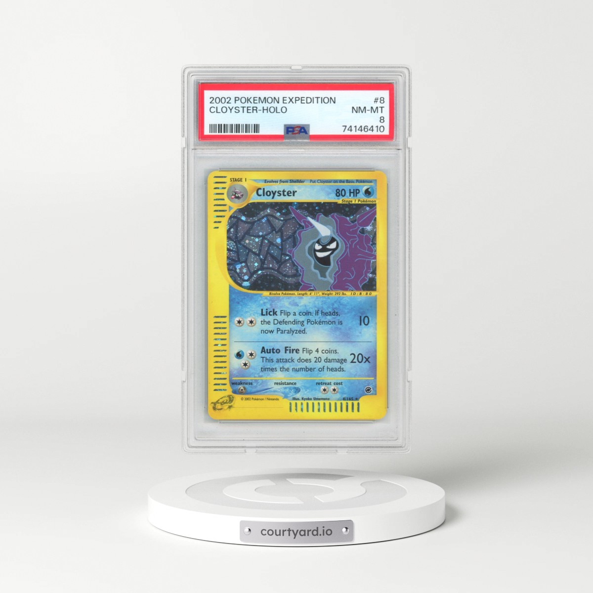 2002 Pokémon Expedition #8 Cloyster - Holo (PSA 8 NM-MT)
