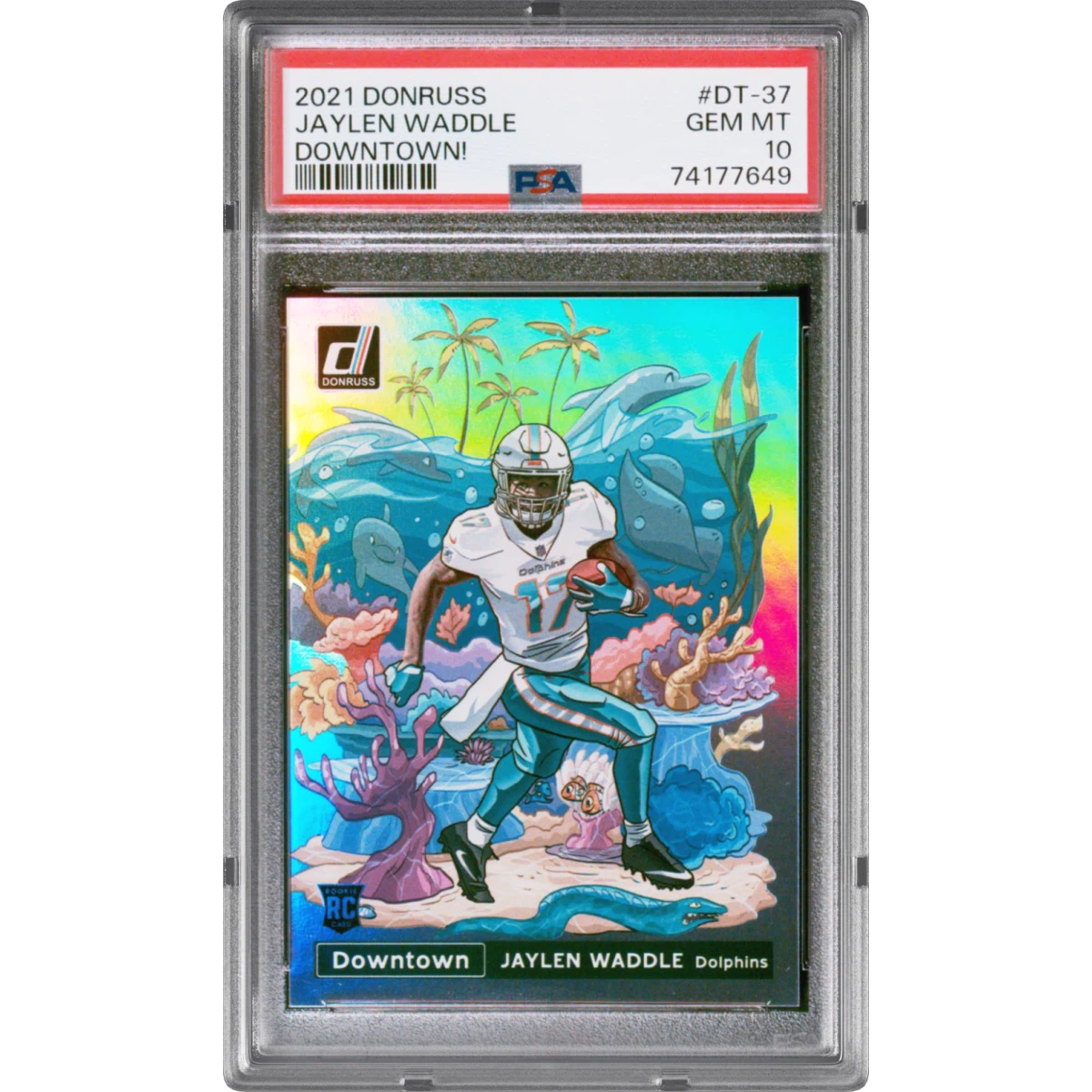 2021 Panini Donruss Downtown #DT-37 Jaylen Waddle (PSA 10 GEM MINT)