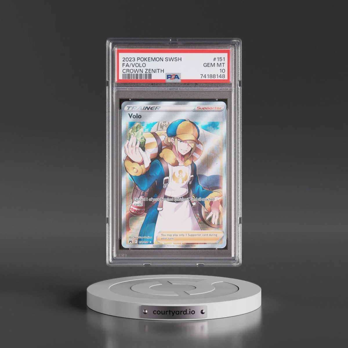 2023 Pokémon Sword and Shield Crown Zenith #151 Volo - Full Art (PSA 10 GEM MINT)