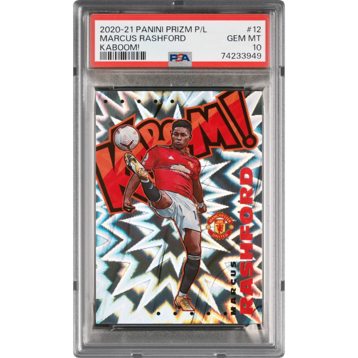2020 Panini Prizm Premier League Kaboom! #12 Marcus Rashford (PSA 10 GEM MINT)