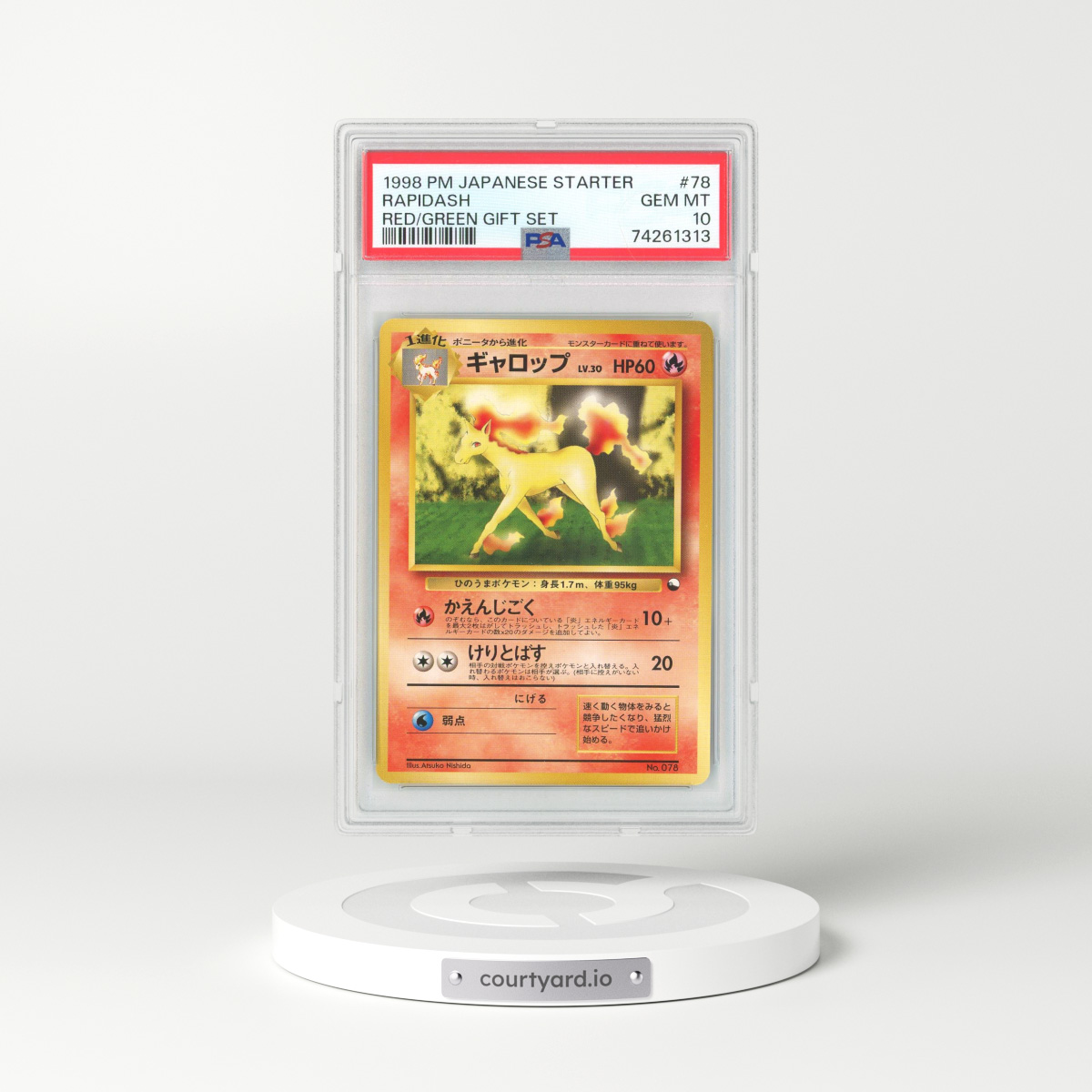 1998 Japanese Red Green Gift Set #78 Rapidash (PSA 10 GEM MINT)