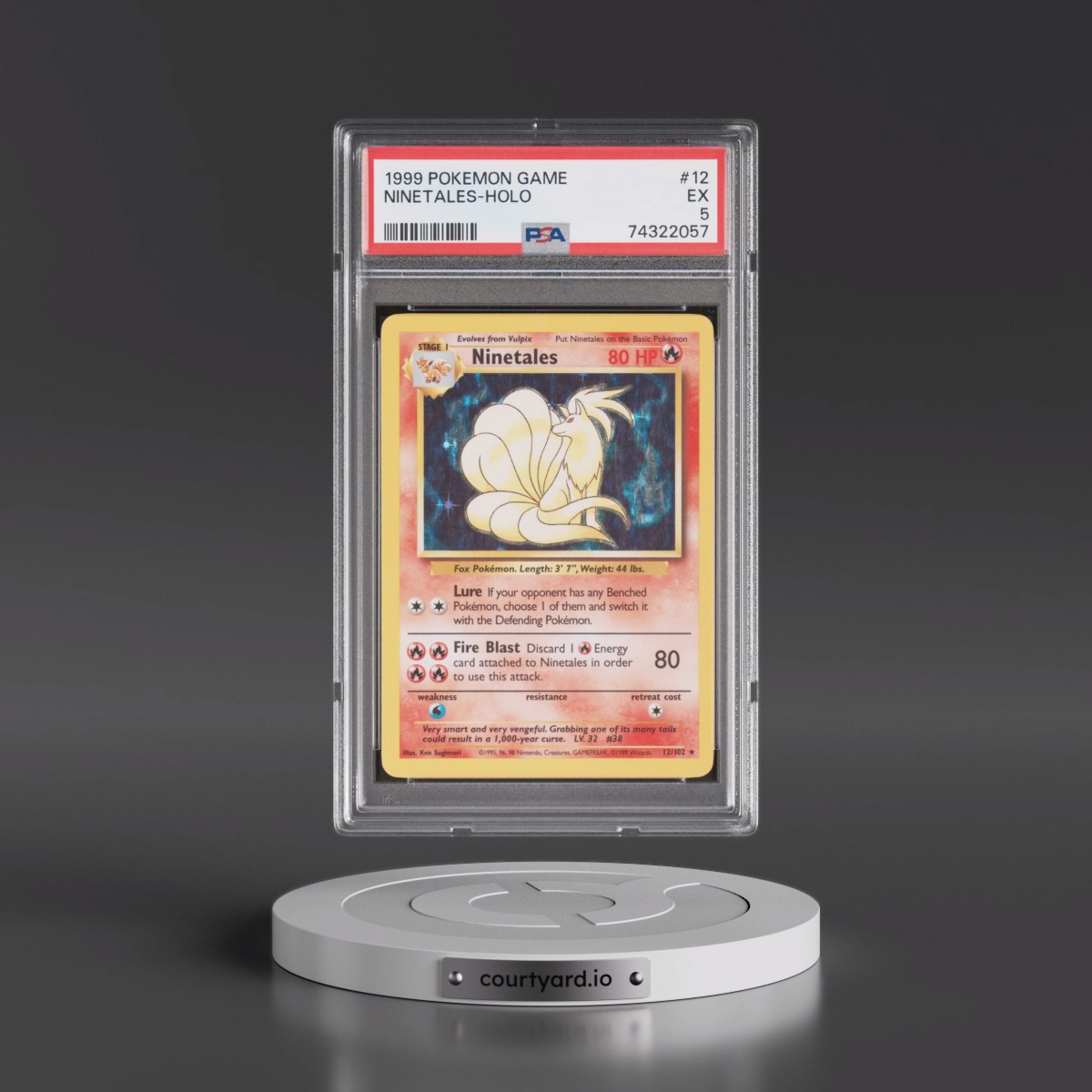 1999 Pokémon Game #12 Ninetales - Holo (PSA 5 EX)