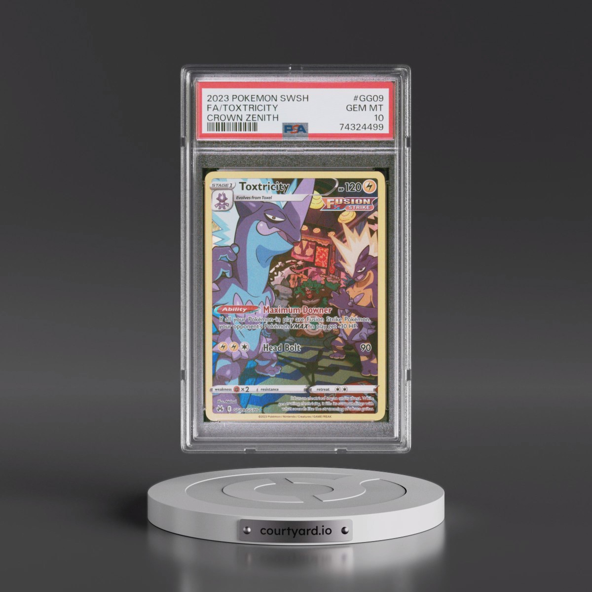 2023 Pokémon Sword and Shield Crown Zenith #GG09 Toxtricity - Full Art (PSA 10 GEM MINT)