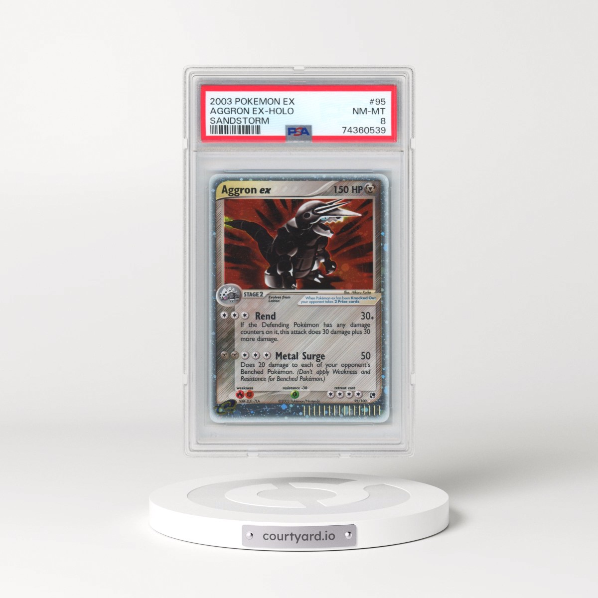 2003 Pokémon EX Sandstorm #95 Aggron EX - Holo Holo (PSA 8 NM-MT)