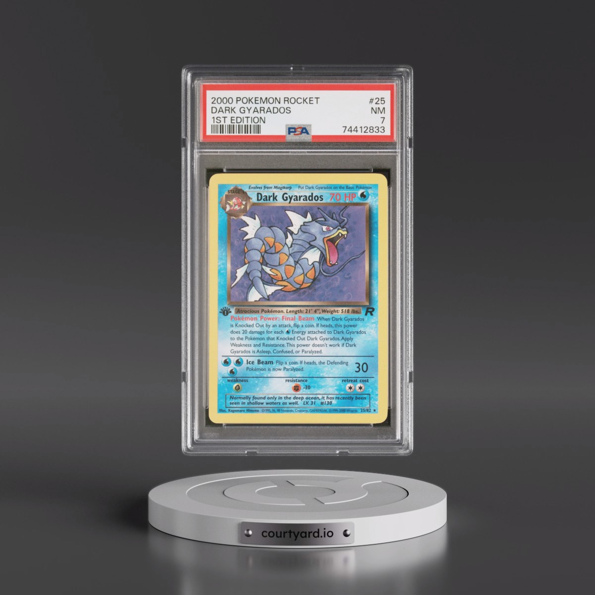 2000 Pokémon Rocket #25 Dark Gyarados - 1st Edition (PSA 7 NM)