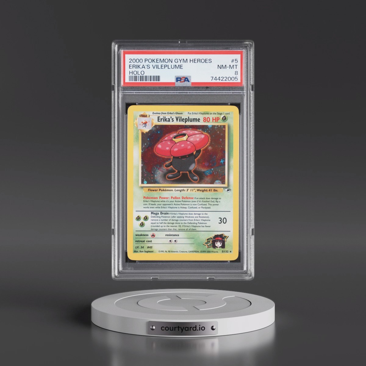 2000 Pokémon Gym Heroes #5 Erika's Vileplume - Holo (PSA 8 NM-MT)
