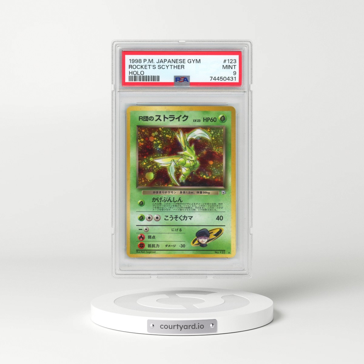 1998 Pokémon Gym #123 Rocket's Scyther - Holo (PSA 9 MINT)