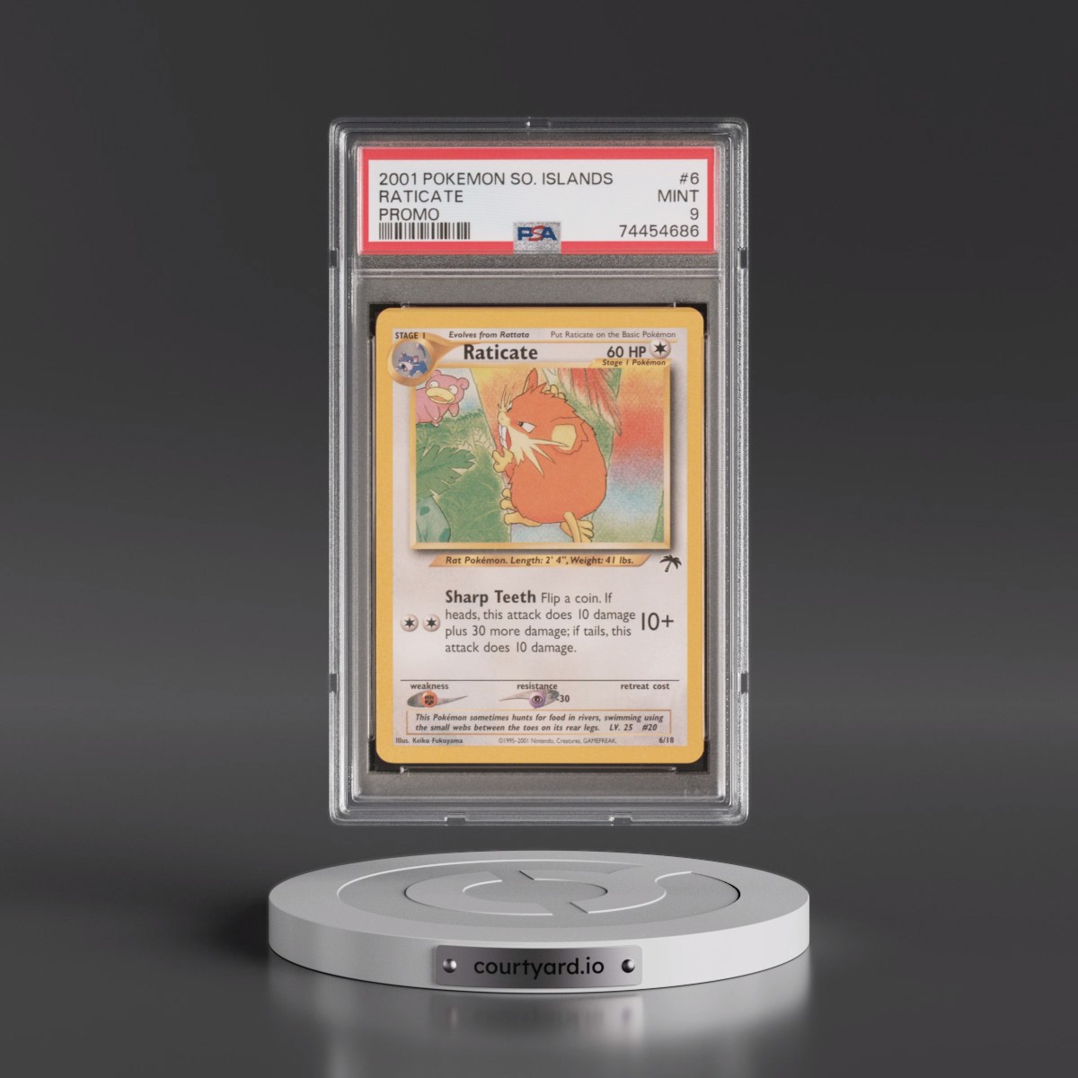 2001 Pokémon Southern Islands Promo #6 Raticate (PSA 9 MINT)