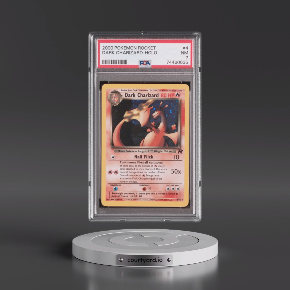 2000 Pokémon Rocket #4 Dark Charizard - Holo (PSA 7 NM)