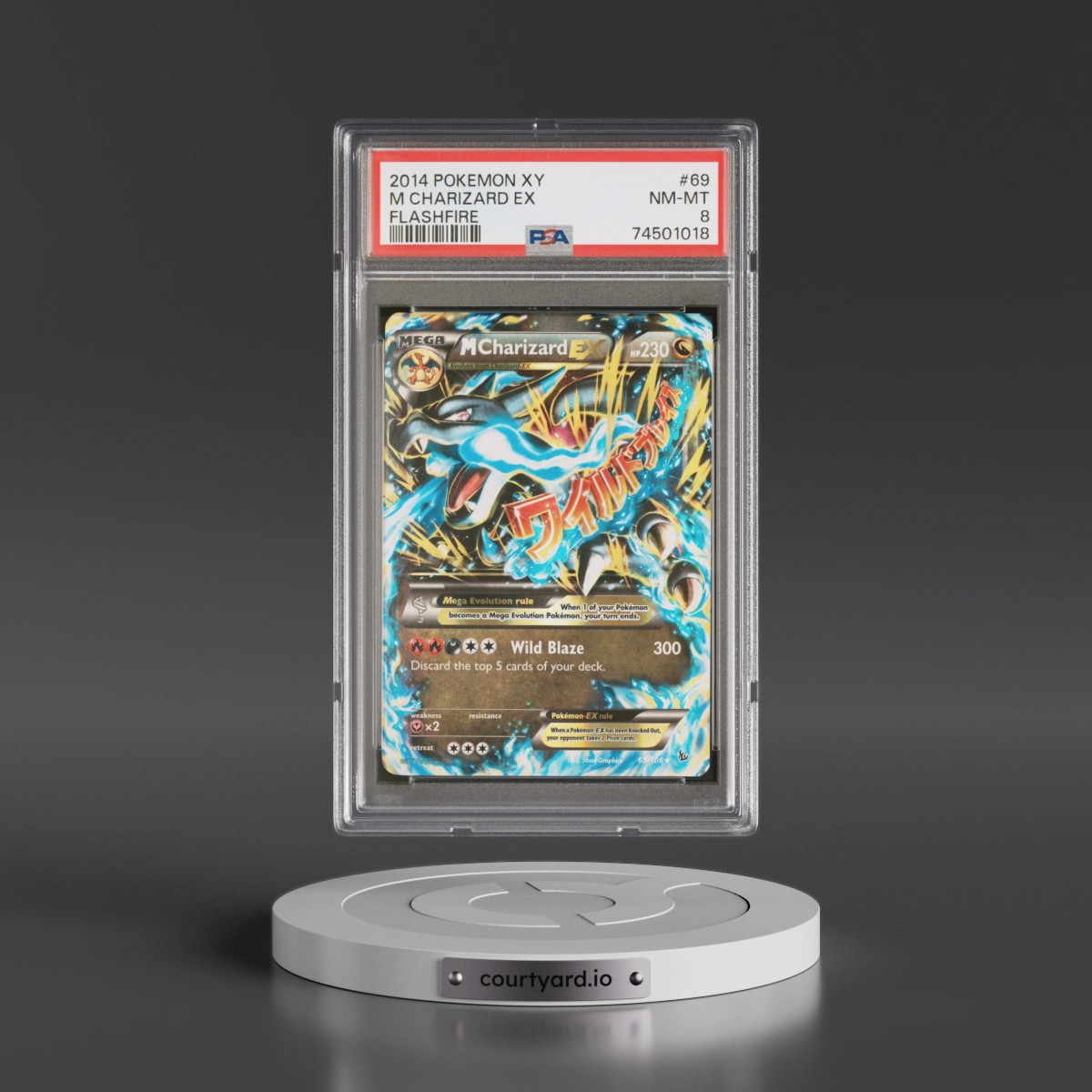 2014 Pokémon XY Flashfire #69 M Charizard EX - Holo (PSA 8 NM-MT)