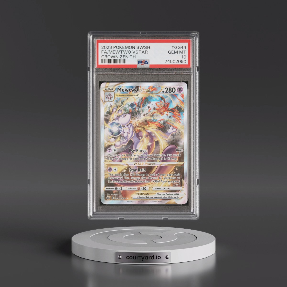 2023 Pokémon Sword and Shield Crown Zenith #GG44 Mewtwo Vstar - Full Art (PSA 10 GEM MINT)