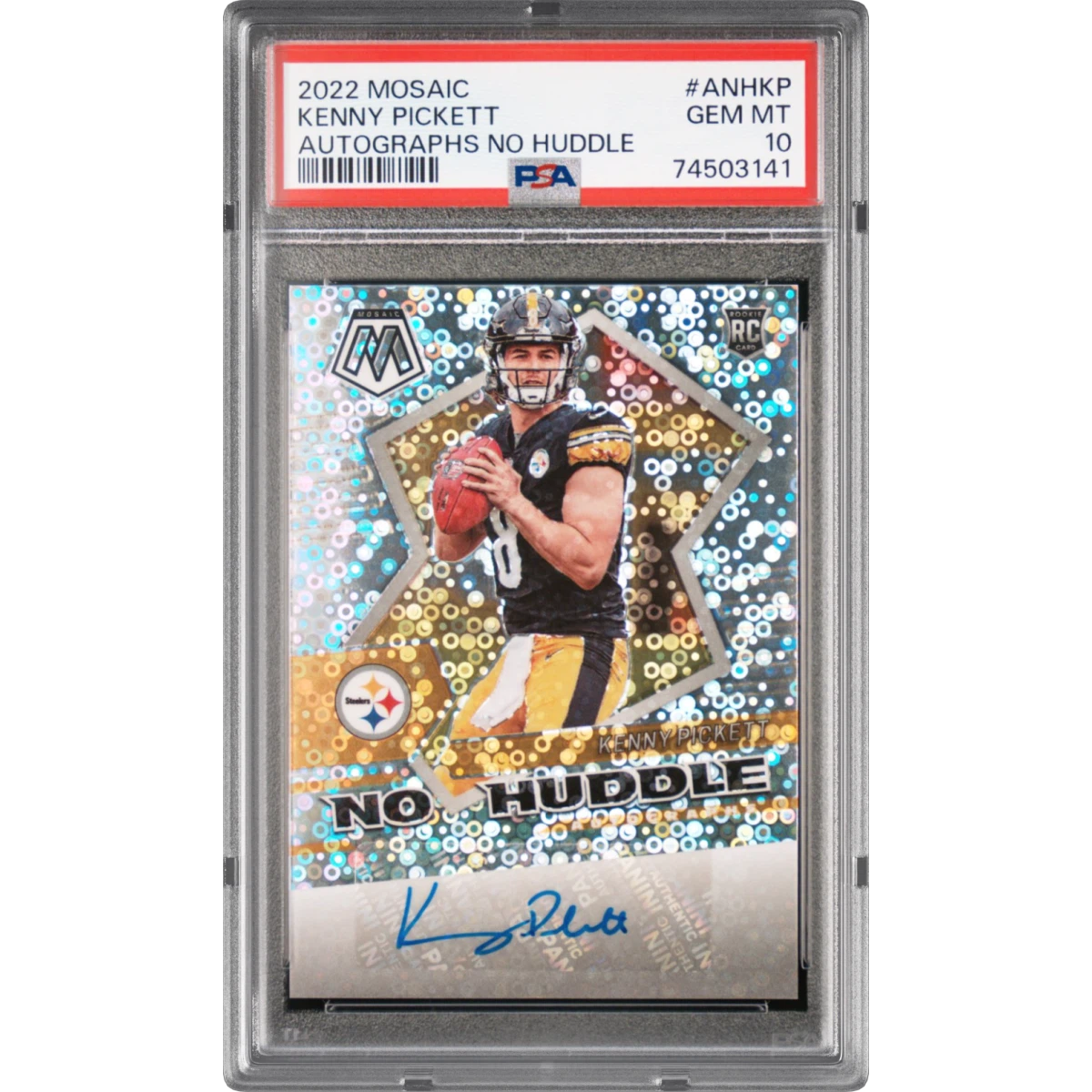2022 Panini Mosaic Autographs No Huddle #ANHKP Kenny Pickett (PSA 10 GEM MINT)