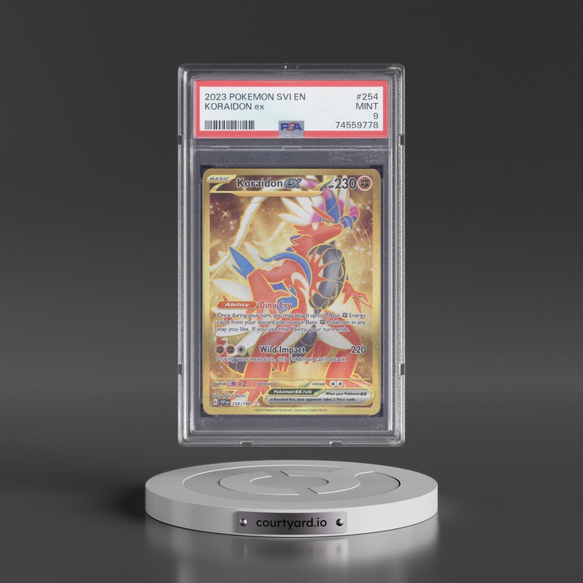 2023 Pokémon Svi EN-Scarlet & Violet #254 Koraidon EX - Holo Hyper Rare (PSA 9 MINT)